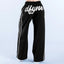 DFYNE Wide-Leg Side-Stripe Track Pants Black