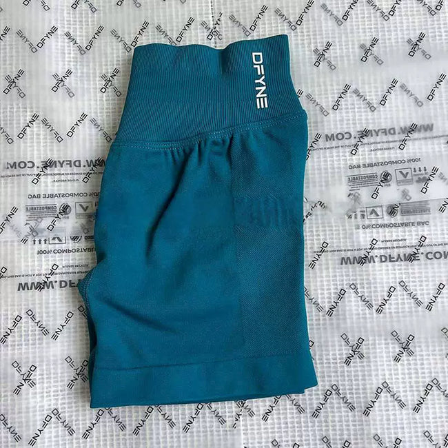 DFYNE Seamless High-Waisted Contour Short Peacock Green Hover Image