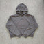 YOUNGLA- Washed Mud Grey Gothic Graphic Pullover Hoodie