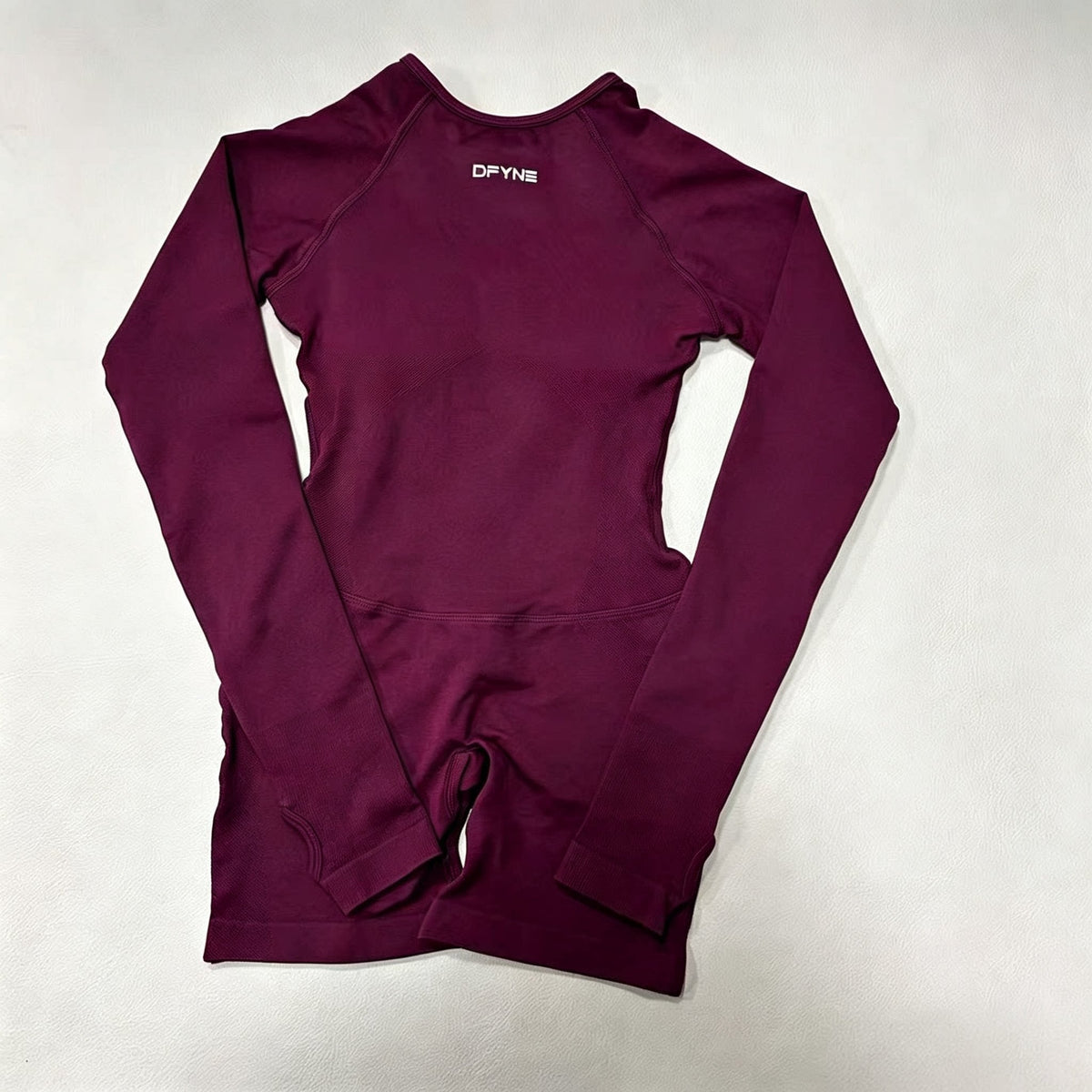 DFYNE Seamless Sculpt Long-Sleeve Playsuit Red