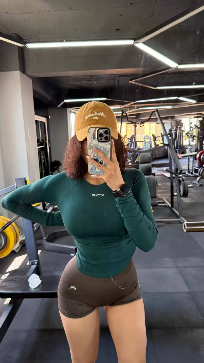 DFYNE Seamless Contour Long-Sleeve Olive Green Hover Image