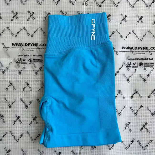 DFYNE Seamless High-Waisted Contour Short Glacial Blue Hover Image