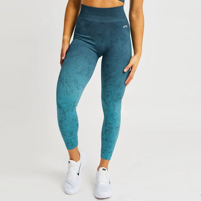 AYBL Jacquard Seamless High-Waisted Legging Blue Hover Image