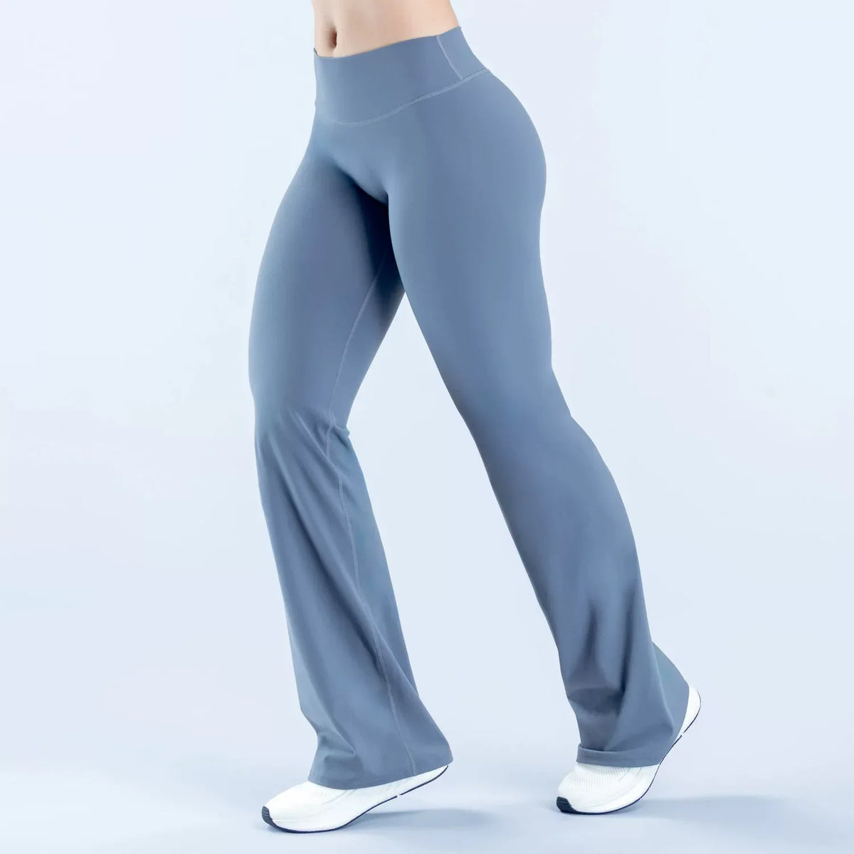 DFYNE Seamless High-Waisted Flared Legging Hazy Blue