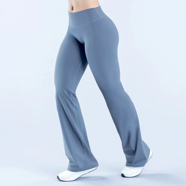 DFYNE Seamless High-Waisted Flared Legging Hazy Blue Hover Image