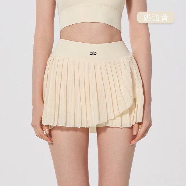 Alo Active Pleated Wrap Tennis Skort Apricot Hover Image