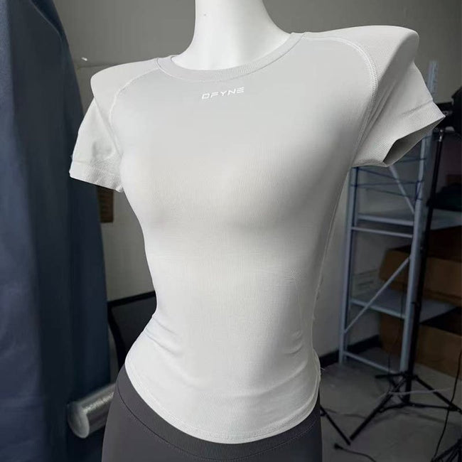 DFYNE Seamless Fitted Active Tee Light Grey Hover Image