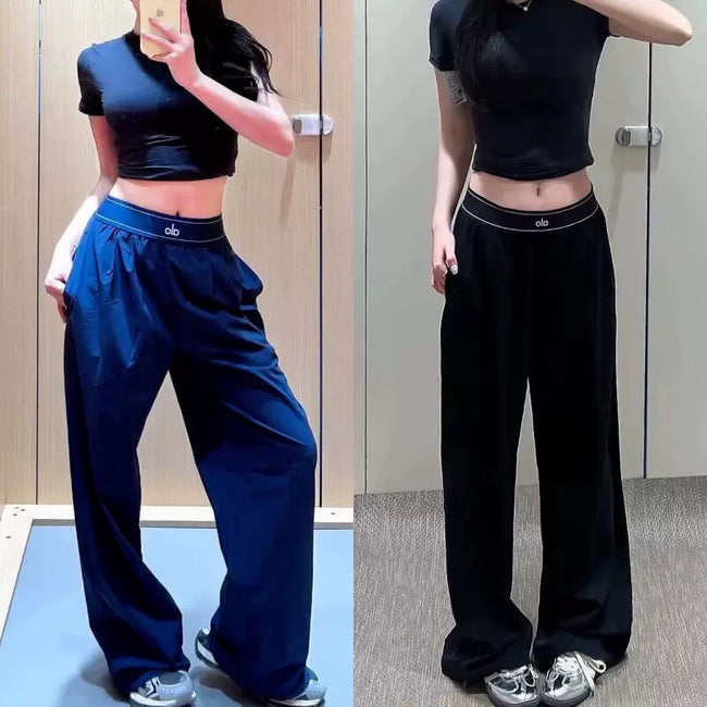 Alo Active Logo Band Wide-Leg Pant Hover Image