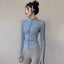 Alo Active Stand-Collar Full-Zip Athletic Jacket Blue