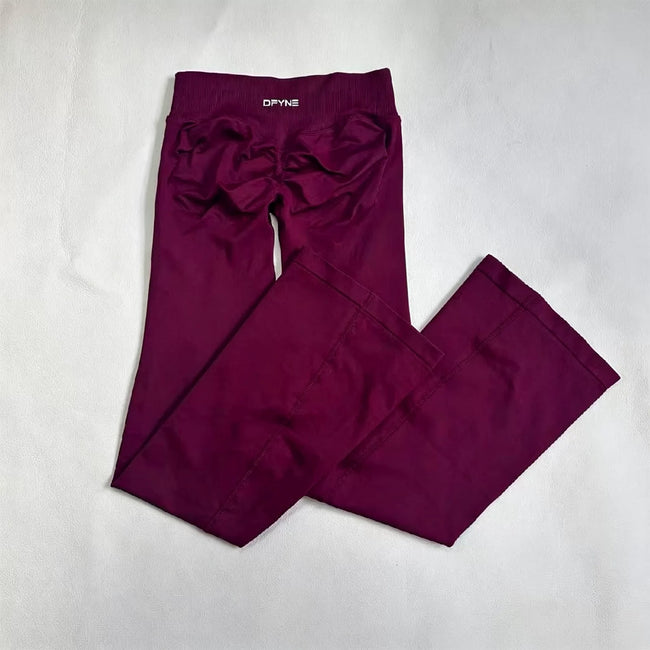 DFYNE Seamless Ruched Flared Legging Wildberry Color Hover Image