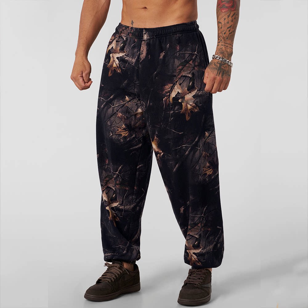 YOUNGLA Men's RealTree Camo Baggy Cuffed Joggers