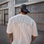 YoungLA Heavyweight Acid Wash Oversized Tee – Cream Drip Arc Back Artwork