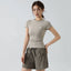 Alo Active Fitted Crewneck Performance Athletic Top Grey