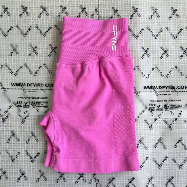 DFYNE Seamless High-Waisted Contour Short Floral pink Hover Image