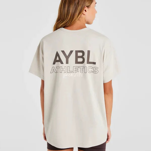 AYBL Athletics Back-Print Oversized Tee Apricot