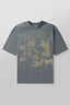 YoungLA Slate Blue Drip Skull Graphic Oversized Shirt | Vintage Heavy Cotton Gym Pump Cover