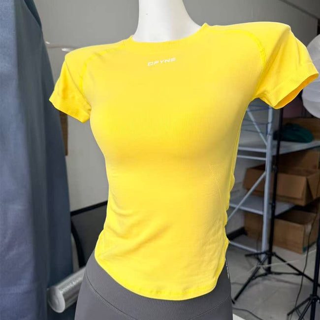 DFYNE Seamless Fitted Active Tee Yellow Hover Image