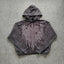 YOUNGLA- Washed Black Graphic Pullover Hoodie